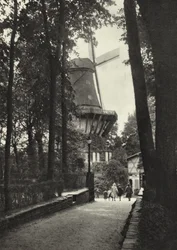 Potsdam, Moinho de vento histórico em Sanssouci; Moinho de vento histórico em Sanssouci (foto a p/b)