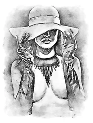 Mulher com chapéu