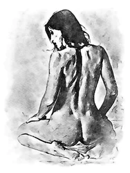 Mulher bonita de joelhos