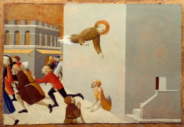 O Beato Ranieri Rasini elimina os pobres de uma prisão em Florença Pintura de madeira de Stefano di Giovanni di Console dit il Sassetta (1392-ca. 1450) Sol do século XV. 0,43x0,63 m