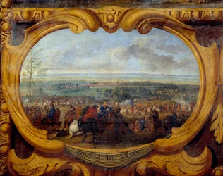As Ações de Luís II de Bourbon, Príncipe de Conde (Bourbon-Conde) (Grand Conde) (1621-1686), Batalha de Vitry Detail - Pintura do Salvador Le Conte (Leconte, Le Comte, Lecomte) (1659-1694) Chantilly do século XVII, Musee Conde
