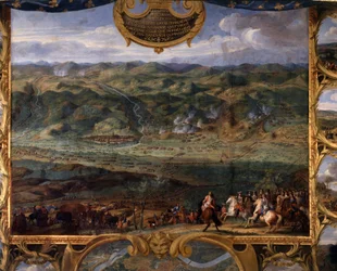 As Ações do Príncipe Luís II de Bourbon Conde (Bourbon-Conde) conhecido como o Grand Conde (1621-1686): Batalha de Friburgo (1644) durante a Guerra dos Trinta Anos - Pintura do Salvador O Conde (Leconte, O Conde, Lecomte) (1659-1694)