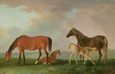Éguas e potros (óleo sobre tela)
