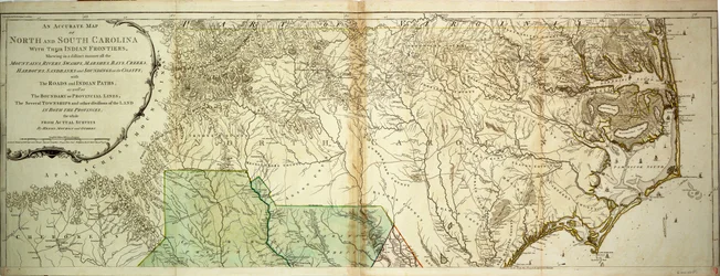 Mapa da Carolina do Norte e da Carolina do Sul