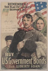 Lembrem-se! A bandeira da liberdade apoia-a! Compre títulos do governo dos EUA, 3º Empréstimo da Liberdade