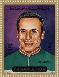 Carimbo dos EAU representando o ciclista Ercole Baldini (Ne 1933)