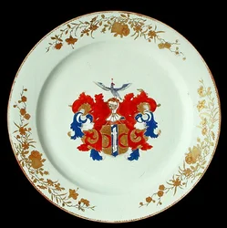 Um carregador chinês de porcelana Imari com os braços do Valckenier de Amesterdão, c.1750 (porcelana)