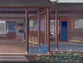 Acrescentar. Ou. 2192 Desenho do interior da casa de um funcionário chinês