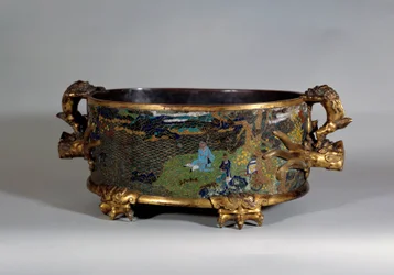 Arte chinesa: cache de pote em cloisonne e-mail. Paris do século XVI, artes decorativas