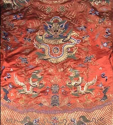 Túnica de dragão chinês (seda de terracota bordada)