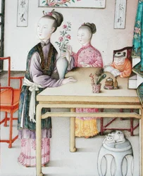 Detalhe do painel imperial de Cantão, período Qianlong