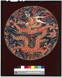 Insígnia do Príncipe do Quarto Grau (com perfil de dragão), c.1700-25 (seda)