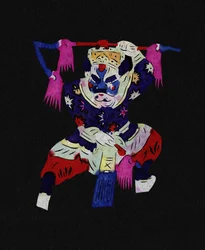 Personagem masculino da Ópera de Pekin. Corte de papel pintado ou "Jian Zhi", arte popular chinesa, Pekin.