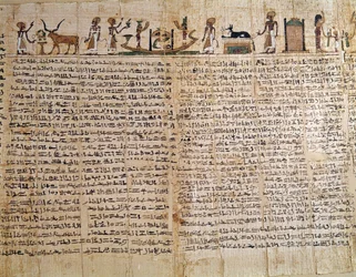Antiguidade egípcia: papiro do Livro dos Mortos. Baixa Época. Museu do Louvre, Paris