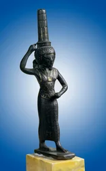Antiquite egípcia: estatueta do deus guerreiro Onouris (ou Chou), Paris, Museu do Louvre