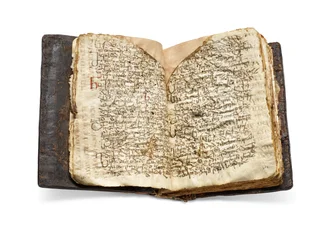 O Codex Sinaiticus Rescriptus, finais do século V-VII a 979 d.C. (tinta sobre velino)