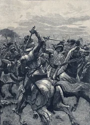 Batalha de Bosworth Field, 22 de Agosto de 1485, Wars of the Roses (litho)