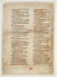 Fragmento bíblico do Livro dos Reis (a "folha Greenwell" da "Ceolfrith ou Ceolfrid Bible") (tinta sobre pergaminho)