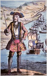 Capitão Bartholomew Roberts, gravado por James Basire