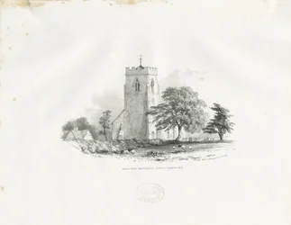 Igreja Drayton Bassett: litografia (vignetted), nd [c 1825-30] (imprimir)