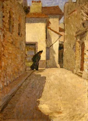 Figura em uma Rua Dieppe (óleo sobre tela)