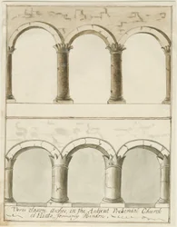 Interior da Igreja Hints: desenho a caneta e tinta, sd [c 1750] (desenho)