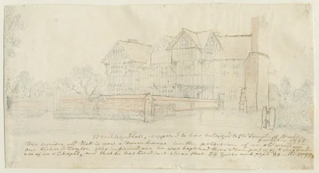 Kingswinford - Bradley Hall: desenho a lápis de cor