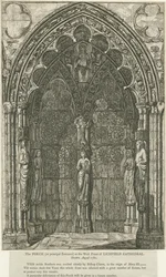 Catedral de Lichfield - Porta Oeste: gravura, Ago 1782 (estampado)