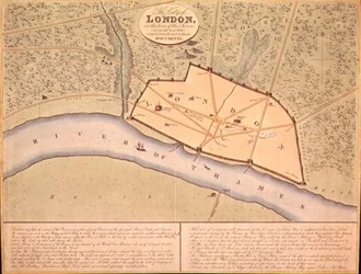 Mapa de Londres no Saxon Times, c.900-950 d.C. (gravura)