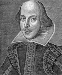Retrato de William Shakespeare, gravado por Martin Droeshout (c.1560-c.1642)