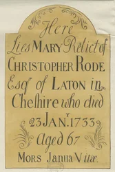 Stafford - lápide de latão na Igreja de Santa Maria: desenho, nd [ 19 cêntimos] (desenho)