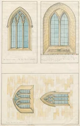 Uttoxeter Church [Old] - Desenho arquitetônico das janelas 