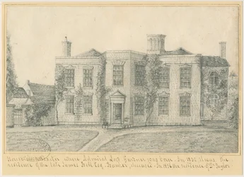 Cidade de Uttoxeter - Local de nascimento do Almirante Lord Gardner: desenho a lápis, nd [?meados do século XIX] (desenho)