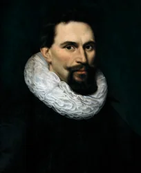 Retrato de Maurice de Nassau (1567-1625), Príncipe de Orange, Conde de Nassau. Pintura anônima, escola flamenga (óleo sobre tela)