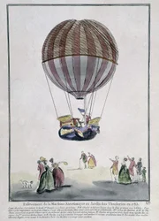 Remoção de máquinas aerostáticas no Tuileries Garden em 1783