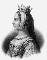 Jeanne de Boulogne, bisneta de Robert V, Conde de Auvergne (gravura)