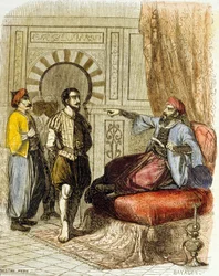 Miguel Cervantes em frente a Azan Baja