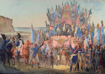 Festival Militar de Boulogne com Napoleão Distribuidor de Estrelas da Legião de Honra - Victor Adam (francês)