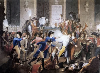 Na noite de 9 a 10 do termidor ano II: na Câmara Municipal, a polícia Merda matou a Maximilian por Robespierre.