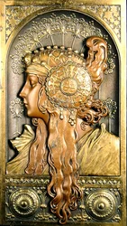 Menina Oriental de Perfil (bronze)