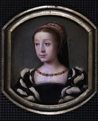 Renee da França (1510-1575), Duquesa de Chartres e Montargis, depois Ferrara, filha mais nova de Luís XII e Ana da Bretanha. cópia por M. Juilleau