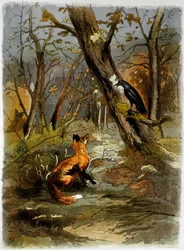 O Corvo e a Raposa, de "As Fábulas de La Fontaine" (gravura)