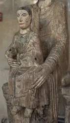 Virgem e Criança (madeira pintada)