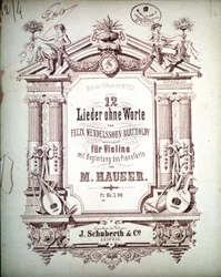 12 Lieder sem palavras acompanhado ao piano, por Felix Mendelssohn (litho)