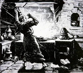 Berthold Schwarz, também conhecido como "Black Berthold" (xilogravura)