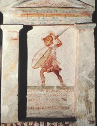 Um dos Dioscuri (Castor ou Pólux), grego (pintura sobre pedra)