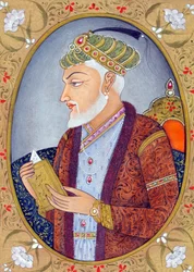 Pintura em miniatura do Imperador Moghul Aurangzeb Índia Ásia