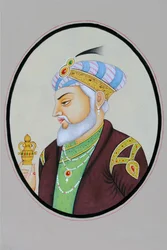 Pintura em miniatura do Imperador Mughal Aurangzeb