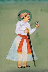 Pintura em miniatura do Imperador Mughal Jahangir