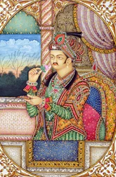 Pintura em miniatura do imperador Mughul Jahangir Índia Ásia